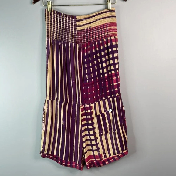 VANS Off The Wall Strapless Shorts Romper Smock Multicoloured Pattern Beachy M - Picture 8 of 11